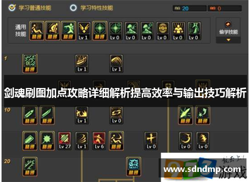 剑魂刷图加点攻略详细解析提高效率与输出技巧解析